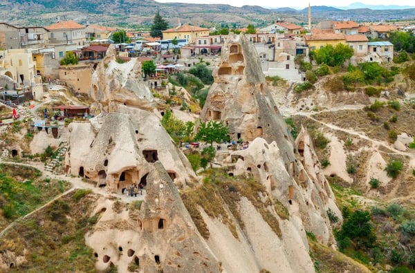 rock formations in pigeon valley of cappadocia turkey 
