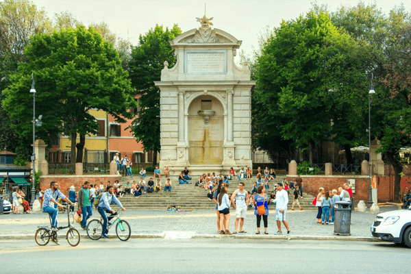 rome italy piazza trilussa is one of the most important places of roman nightlife the