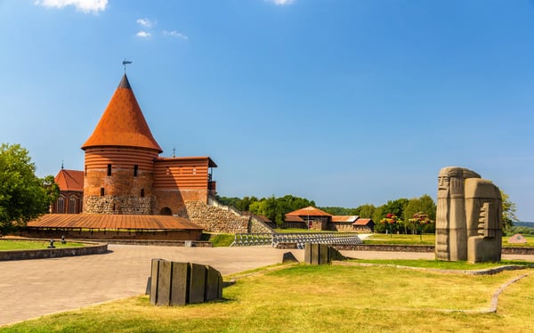 ruins of the castle in kaunas lithuanias