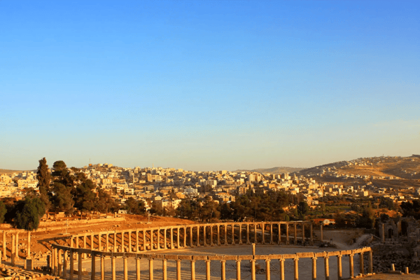 ruins of the roman city of gerasa jerash jordan 