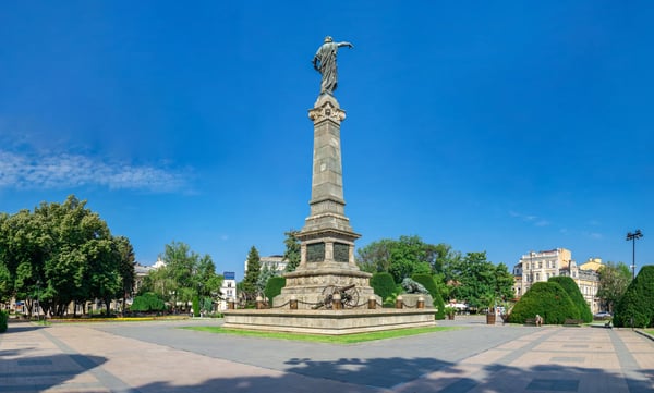 ruse bulgaria freedom monument in the city of ruse bulgaria on a sunny 