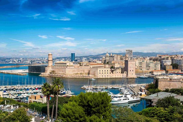 saint jean castle and cathedral de la major marseille france