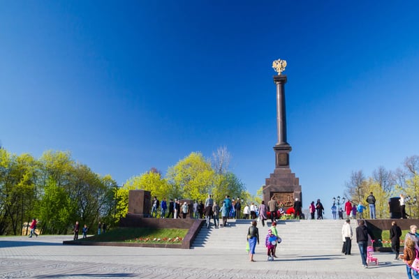 saint petersburg city lomonosov russia the monument stella in the park 