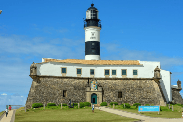 salvador brazil the historic farol da barra barra lighthouse in salvador bahia