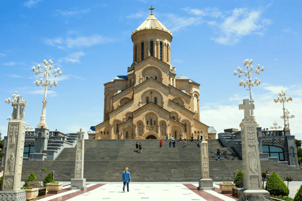 sameba main georgian orthodox christian cathedral located in tbilisi capital of georgia