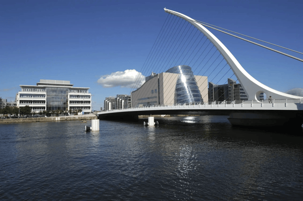 samuel beckett bridge in dublin ireland