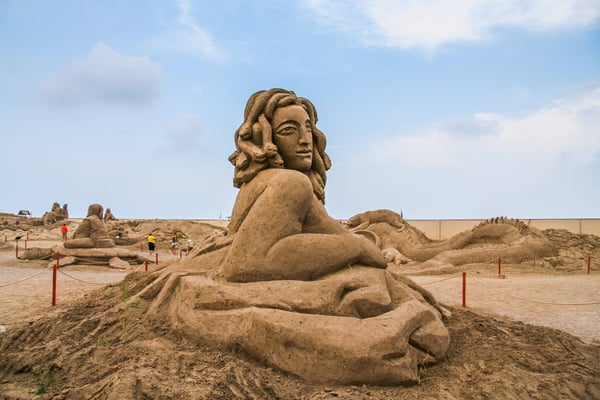 sandland on the beach of lara in antalya