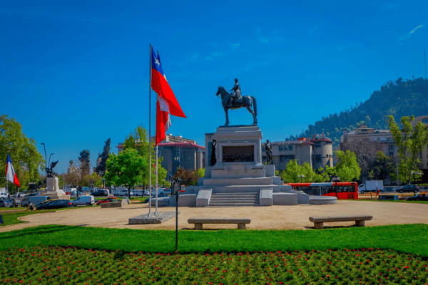 santiago de chile chile baquedano in the center of santiago chile