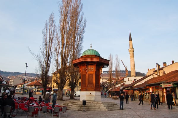 sarajevo bosnia life on the street of old district of sarajevo bosnia