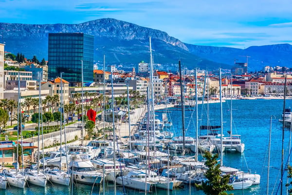scenic view at mediterranean tourist resort split city on adriatic coast dalmatia region in croatia 