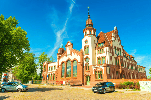 schwerin germany view of the mecklenburg state theatre e werk also known as an former