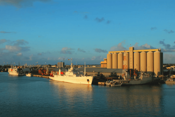 seaport at sunset port louis mauritius 