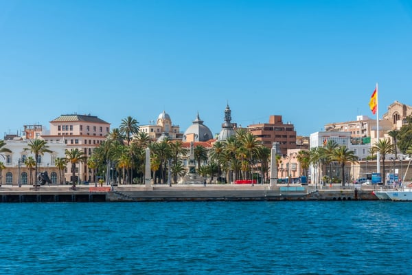 seaside view of spanish town cartagena