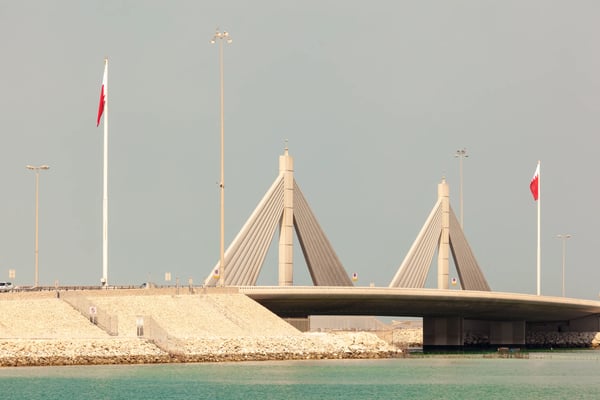 sheikh isa bin salman causeway bridge in manama kingdom of bahrain