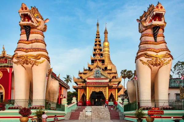 shwemawdaw pagoda in bago pegu myanmar it is often referred to as the golden god temple