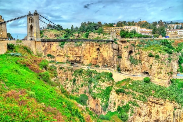 sidi mcid bridge across the rhummel river in constantine algeria