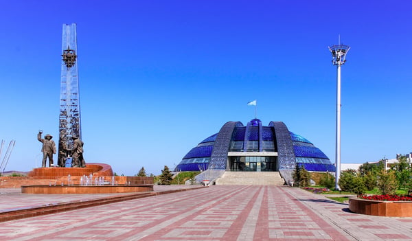 sightseeing in kazakhstan panoramic view on historical and cultural center park of first president