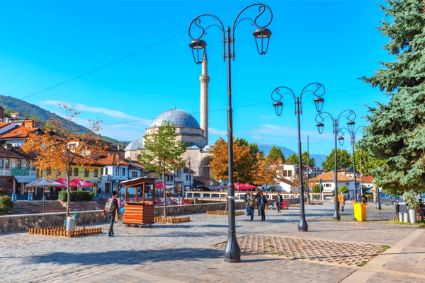 sinan pasha mosque situated on riverside of bistrica river in center of prizren kosovo