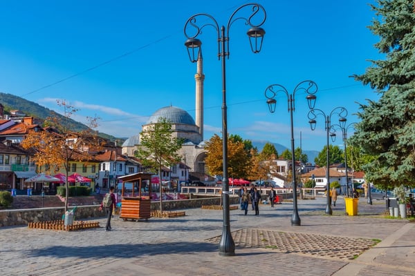 sinan pasha mosque situated on riverside of bistrica river