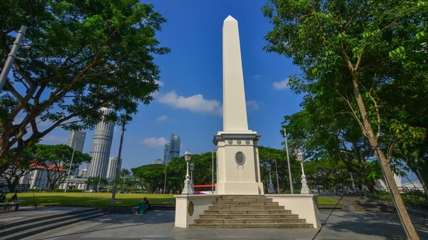 singapore dalhousie obelisk a memorial obelisk in the civic district of singapore
