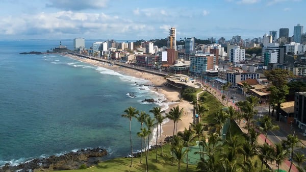 skyline aerial view of the city of salvador brazil
