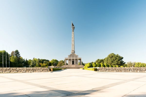 slavin memorial monument and cemetery for soviet army soldiers in bratislava slovakia with beautiful