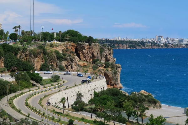 street from kaleici to konyaalti beach in antalya turkey