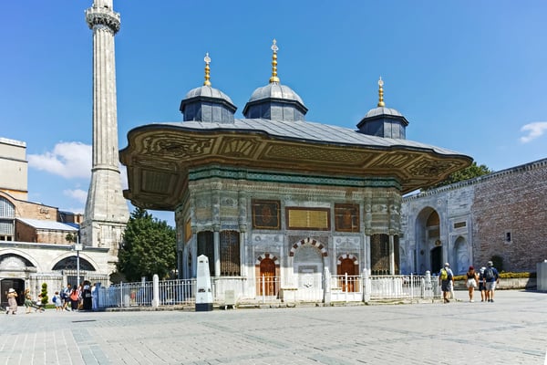 sultan ahmet fountain in city of istanbul turkey 