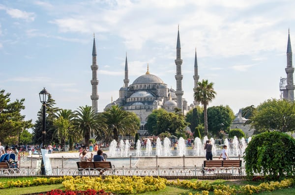 sultanahmet district and the blue mosque in istanbul turkey