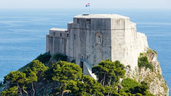 summer fortress view on rock in famous dubrovnik town croatia
