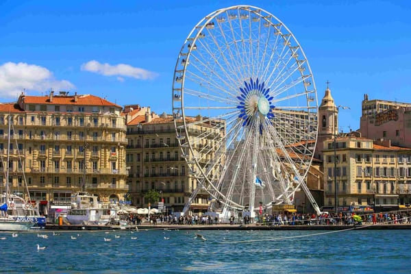 sunday ambiance at the old port in marseille france