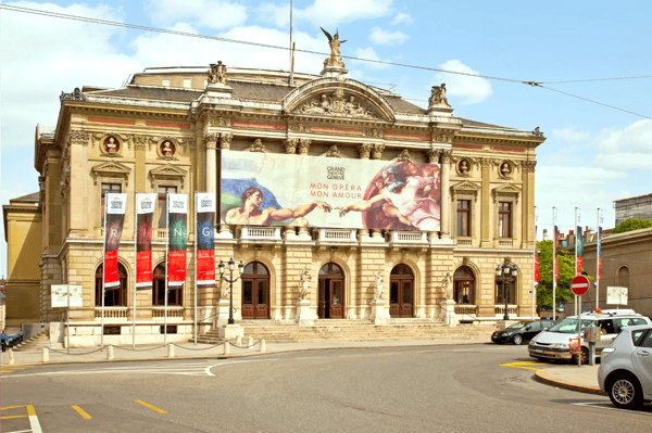 switzerland geneva ancient building of the opera theater is in the cultural center