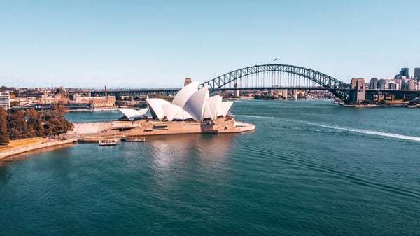 sydney harbour district with harbour bridge botanical garden and the opera building