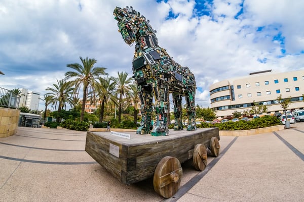 tel aviv israel cyber horse sculpture of trojan horse at tel aviv university israe