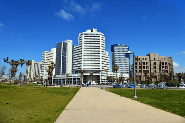 tel aviv quay on the beit textil trade fair and fashion center trade tower israel 