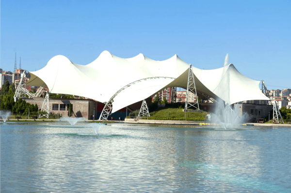 tent like steel structure theater for people in wonderland park ankara turkish