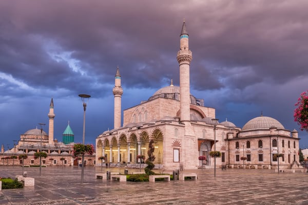the central square of the old town of konya turkey