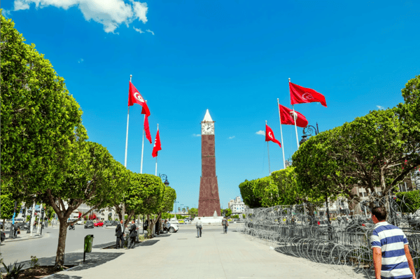 the clock tower in the capital city of tunisia