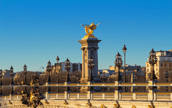 the famous alexandre iii bridge in paris france