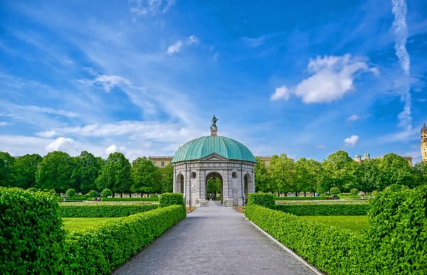 the hofgarten is a garden in the center of munich bavaria germany