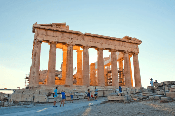 the parthenon on the athenian acropolis on in athens greece