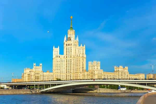 the stalinist skyscraper on the kotelnicheskaya embankment in moscow russia 