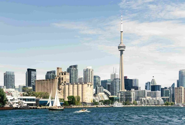 toronto waterfront skyline looking east