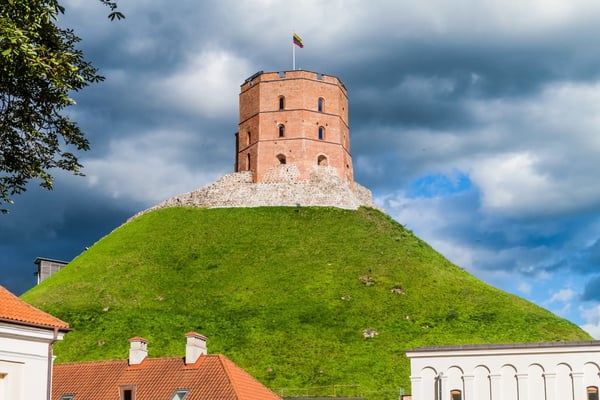 tower of gediminas gedimino in vilnius lithuania part of upper vilnius castle complex