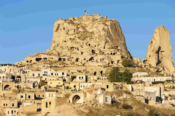 town and a castle of Uchisar dug