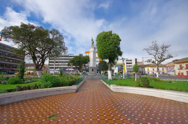 tulcan ecuador the independence monument in the central pak of the city