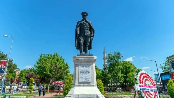 turkey republic square and ataturk monument in edirne turkey