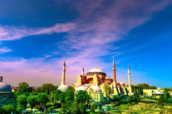 typical shot of the hagia sophia