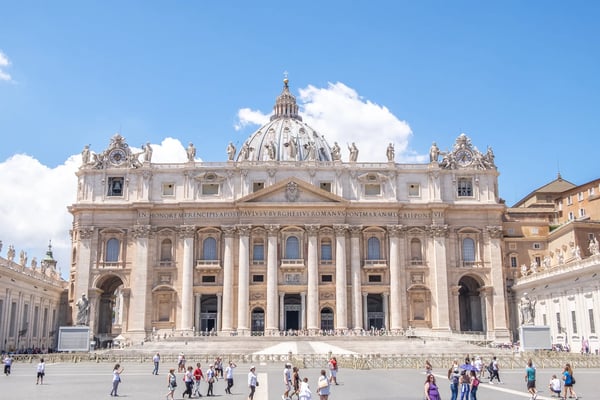 vatican city vatican st peter s basilica and st peter s square on st peter