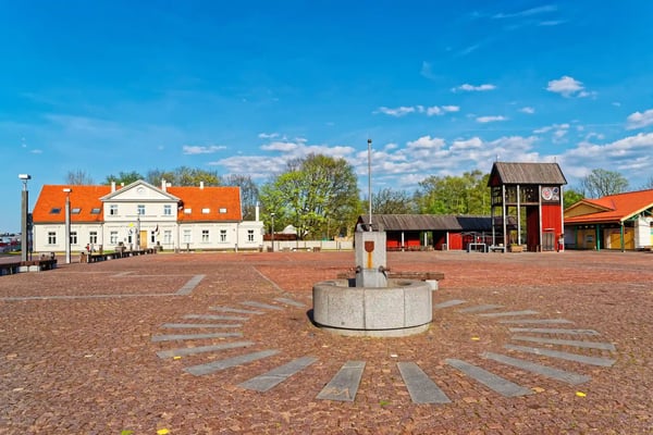 ventspils latvia market square of ventspils in latvia ventspils is a city in the courland